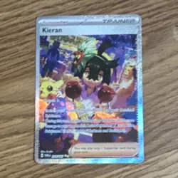POKEMON KIERAN SPECIAL ILLUSTRATION RARE TRAINER 218/167 HOLO CARD - Image 1