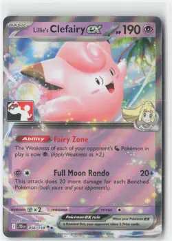 Lillie's Clefairy ex - Double Rare Prize Pack Series Cards 056/159 NM - Image 1