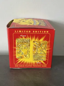 Nintendo Pokemon 23K Gold-Plated Trading Card Set Burger King 1999 Pikachu - Image 2