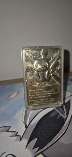 Pokemon 23k Gold Plated Pikachu & Pokeball Trading Card 1999 Burger King - Image 3