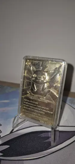 Pokemon 23k Gold Plated Pikachu & Pokeball Trading Card 1999 Burger King - Image 4