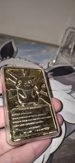 Pokemon 23k Gold Plated Pikachu & Pokeball Trading Card 1999 Burger King - Image 5