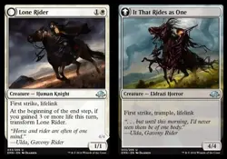 Lone Rider // It That Rides as One Light Play, English Magic the Gathering MTG E - Image 1