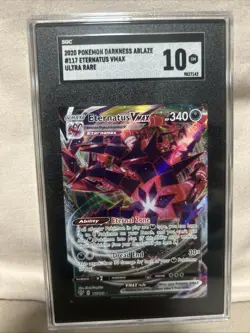 Pokemon TCG Eternatus VMAX Darkness Ablaze Holo Ultra Rare 117/189 SGC 10 Mint - Image 1