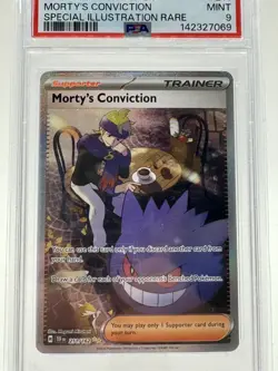 2024 POKEMON TEF EN-TEMPORAL FORCES #211 MORTY'S CONVICTION PSA 9 - Image 1