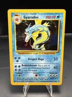 Pokemon Base Set Unlimited Gyarados 6/102 Holo Rare A - Image 1