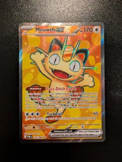2026 POKEMON MEGA EVOLUTION PERFECT ORDER MEOWTH EX FULL ART# 107/088 - Image 1