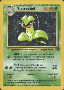VICTREEBEL 14/64 HOLO RARE JUNGLE POKEMON UNLIMITED HOLO MP - Image 2