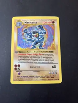 Pokemon TCG Machamp Base Set 8/102 1st Edition Shadowless Holo Rare UNGRADED - Image 1