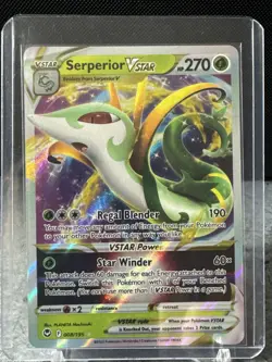 Pokemon TCG Serperior VSTAR Sword & Shield - Silver Tempest 008/195 Holo... - Image 1