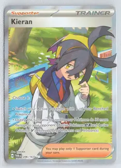 Kieran 206/167 Ultra Rare Twilight Masquerade Pokemon Near Mint - Image 1