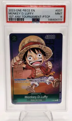 2023 ONE PIECE PROMOS 1ST ANV TOURNAMENT-PARTICIPATION MONKEY D. LUFFY PSA 9 - Image 1