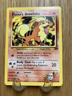 Pokemon Card Blaine's Growlithe N/M Gym Challenge Common 062/132 - Image 1