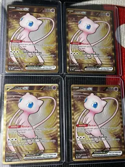 BUNDLE of 4 Mew Ex 151 UPC Gold Metal Card NM - Image 1