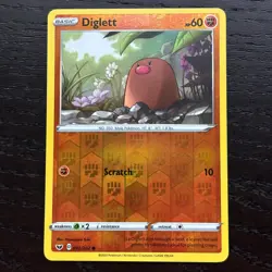 Diglett 092/202 Pokemon Sword & Shield Base Set Reverse Holo Common Card NM - Image 1