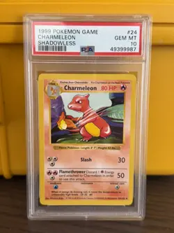 1999 Pokemon Base Set Charmeleon Shadowless Card #24/102 PSA 10 Gem Mint - Image 1