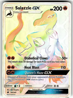 Salazzle GX (Secret) 151/147 SM - Burning Shadows NM Pokemon Card TCG - Image 1