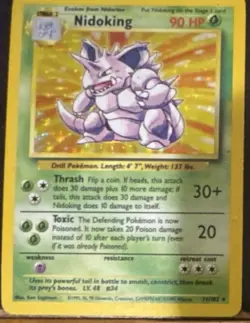 Pokemon Nidoking Base Set Holo Rare 90 HP 11/102 1999 English Card - Image 1