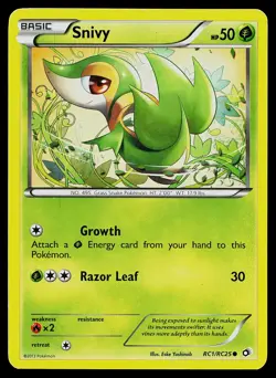 Pokemon Card Legendary Treasures: Radiant Collection Snivy RC1/RC25 Common Holo - Image 1
