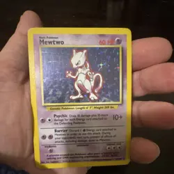 Pokemon Mewtwo Base Set Holo Rare Basic 60 HP 010/102 English Card - Image 1