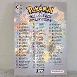 Pokemon Non-Holo 1999 NINTENDO TOPPS TV Animation Edition Character List Card - Image 4