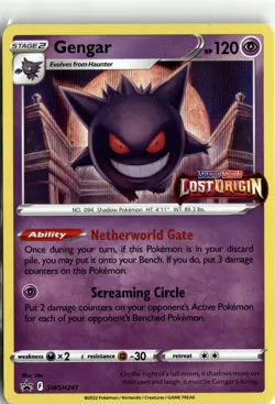 Gengar SWSH241 Lost Origin Prerelease SWSH Promo Stamp Card - Image 1