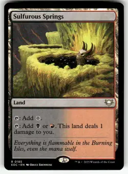 SULFUROUS SPRINGS #185 MTG COMMANDER: EDGE OF ETERNITIES RARE - Image 1