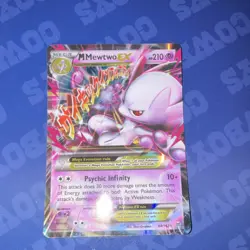 M Mewtwo EX Mega Ultra Rare Holo 64/162 Breakthrough 210 HP Psychic Pokemon Card - Image 1