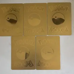 Pokemon Charizard Gold Metal Card Lot VMAX GX V Foil 5 Cards English 2021 Fanart - Image 2