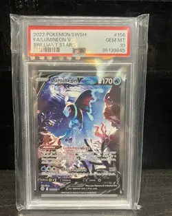 PSA 10 2022 Pokemon SWSH Brilliant Stars Lumineon V 156/172 V Graded TCG Card. - Image 1