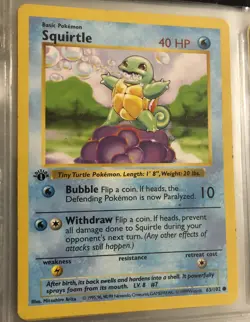 Pokemon Squirtle 1st Edition Base Set - Image 1