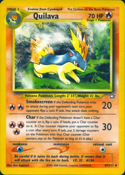 QUILAVA 47/111 UNCOMMON NEO GENESIS POKEMON UNLIMITED MP - Image 1