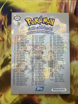 Pokemon Topps Movie Animation Edition Blue Logo Checklist - Image 2