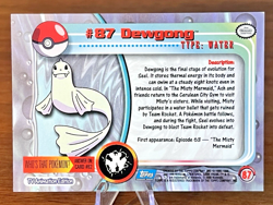 2000 Topps Pokemon #87 Dewgong TV Animation Series 2 Blue Logo non holo NM - Image 2