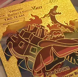 X 1 POKEMON Gold Foil Venusaur-Charizard-Blastois VMAX Smack Down 143 FAN ART - Image 1