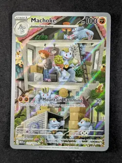 2023 Pokemon MACHOKE #177/165 SV 151 Illustration Rare Full Art English - Image 1