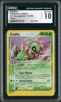 2003 Pokemon Ex Sandstorm Cradilly Holo Rare 3/100 CGC Gem Mint 10 - Image 1