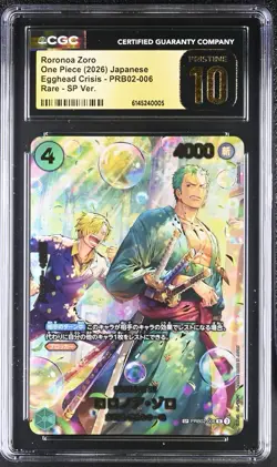 2026 ONE PIECE JPN EGGHEAD CRISIS RARE SP VER RORONOA ZORO CGC 10 PRISTINE - Image 1
