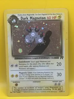 DARK MAGNETON (11/82 ) Swirl Holo Pokemon Card 1999-2000 Wizards - Image 1