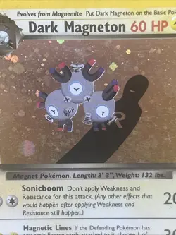 DARK MAGNETON (11/82 ) Swirl Holo Pokemon Card 1999-2000 Wizards - Image 2