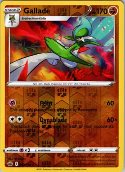 Pokemon TCG Gallade SWSH Chilling Reign 081/198 Reverse Holo Rare Card NM - Image 1