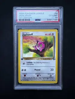 Jigglypuff 1st Edition Jungle 54/64 PSA 10 Gem Mint Pokemon Card 1999 Vintage - Image 1