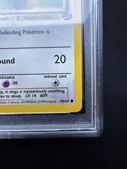 Jigglypuff 1st Edition Jungle 54/64 PSA 10 Gem Mint Pokemon Card 1999 Vintage - Image 5