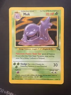 Pokemon Card TCG Muk 13/62 Holo Rare Fossil Unlimited Edition Very Lightly Play - Image 1