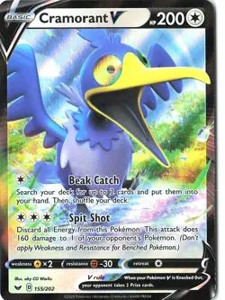 Cramorant V Ultra Rare Holo #155/202 SWSH01: Sword & Shield 2020 Pokemon Card - Image 1