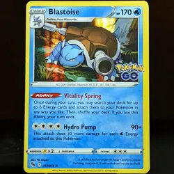 Blastoise 017/078 NM Holo Rare Pokemon Go Near Mint Foil Card 17/78 water turtle - Image 1