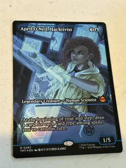 mtg showcase foil April O'Neil Hacktivist, full art, TMNT, unplayed - Image 1
