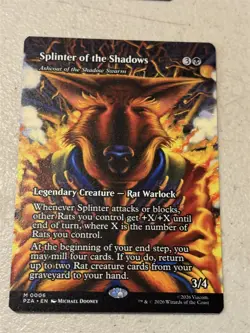 mtg borderless Splinter of the Shadows rat warlock, TMNT eternal, unplayed - Image 1