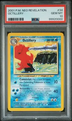 2001 Pokemon Neo Revelation # 34 Octillery PSA 10 Card GEM MINT! Trusted Seller! - Image 1