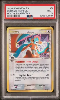 2006 POKEMON EX HOLON PHANTOMS #5 DEOXYS-REVERSE FOIL PSA 9 - Image 1
